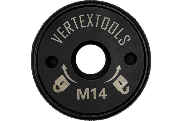 Гайка быстрозажимная QUICK для УШМ М14 с опорным фланцем VertexTools 10-40-125 Гайка быстрозажимная QUICK для УШМ М14 с опорным фланцем VertexTools 10-40-125