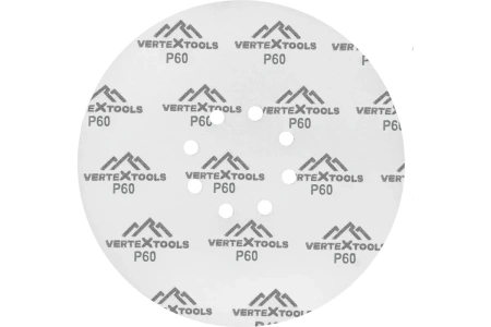 Шлифовальный круг P60 VertexTools 225мм 8 отверстий уп.5шт. 120225-060