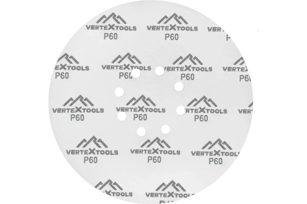 Шлифовальный круг P60 VertexTools 225мм 8 отверстий уп.5шт. 120225-060