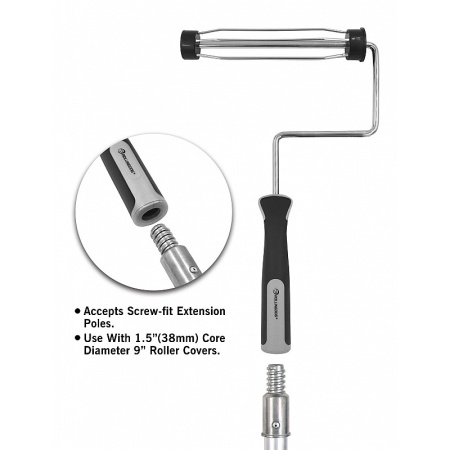 Ручка для валика каркасная 230 мм (9"), Ø38мм Rollingdog Smooth paint roller frame резьба арт. 30058