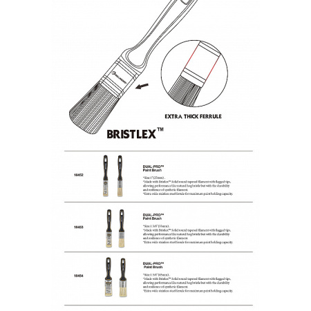 Набор кистей DUAL-PRO 25/35/45 мм, синтетика, серия Elite, Rollingdog арт.10455