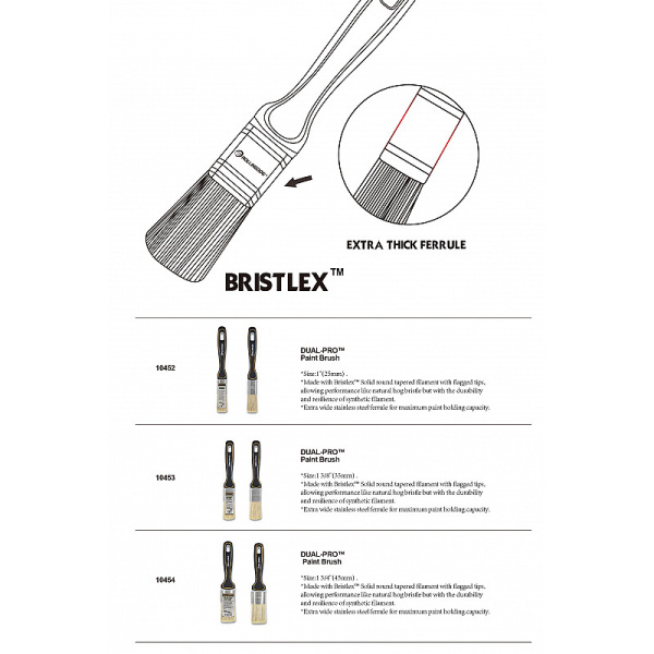 Набор кистей DUAL-PRO 25/35/45 мм, синтетика, серия Elite, Rollingdog арт.10455