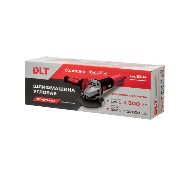 Угловая шлифмашина УШМ (болгарка) DLT 1300 Вт, с регулировкой оборотов, для плиточников, арт. 5394