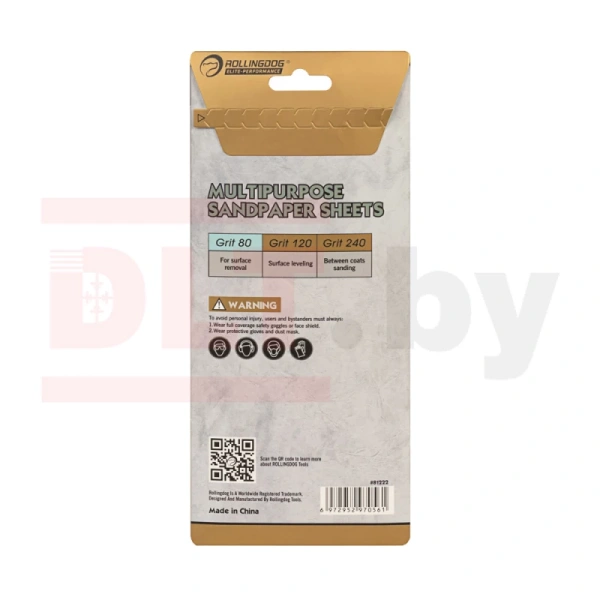 Наждачная бумага P80 230х85мм Rollingdog уп.6шт. 81222