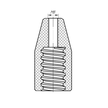 Адаптер для штанг типа Wooster с инструментами, имеющими резьбовое крепление М8 Адаптер для штанг типа Wooster с инструментами, имеющими резьбовое крепление М8