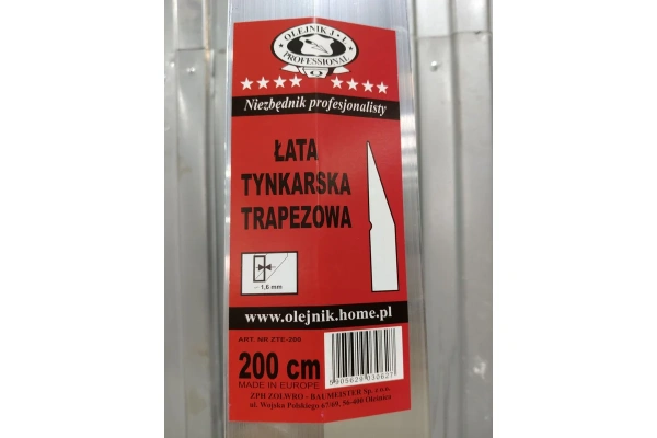 Штукатурная рейка (правило) OLEJNIK трапециевидная 2000мм арт. ZTЕ200