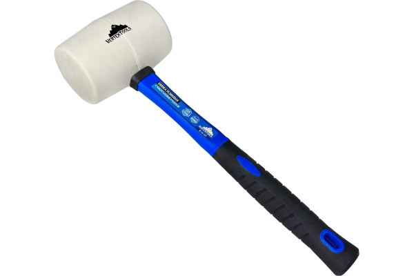 Киянка резиновая 225г белая резина, рукоятка фибергласовая обрезиненная VertexTools 10-45-225 Киянка резиновая 225г белая резина, рукоятка фибергласовая обрезиненная VertexTools 10-45-225