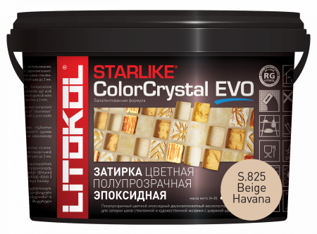 STARLIKE COLOR CRYSTAL EVO, BEIGE HAVANA S.825 Эпоксидная затирка LITOKOL 2,5кг