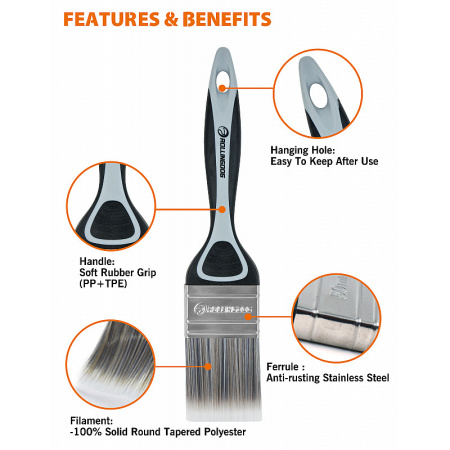 Кисть Rollingdog BT1000 50 мм синтетика арт.10347