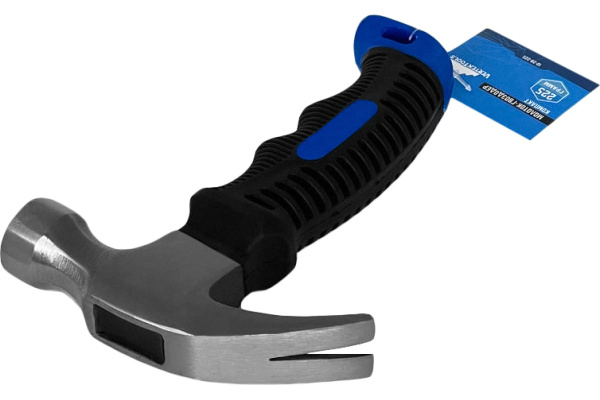 Молоток-гвоздодер 225г рукоятка фибергласовая обрезиненная VertexTools Компакт 10-28-225