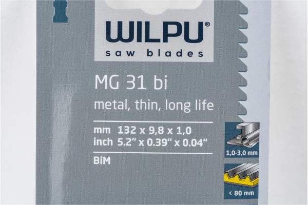 Пилка для электрического лобзика для стали прямой рез WILPU MG 31 bi уп.5шт. арт.0257100005
