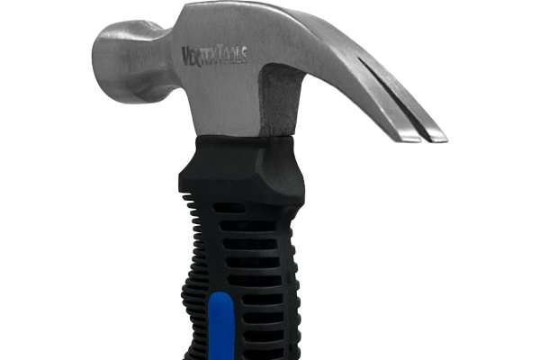 Молоток-гвоздодер 225г рукоятка фибергласовая обрезиненная VertexTools Компакт 10-28-225