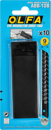Сменные лезвия для ножей 9мм в кейсе OLFA EXCEL BLACK особо острые 10 шт.