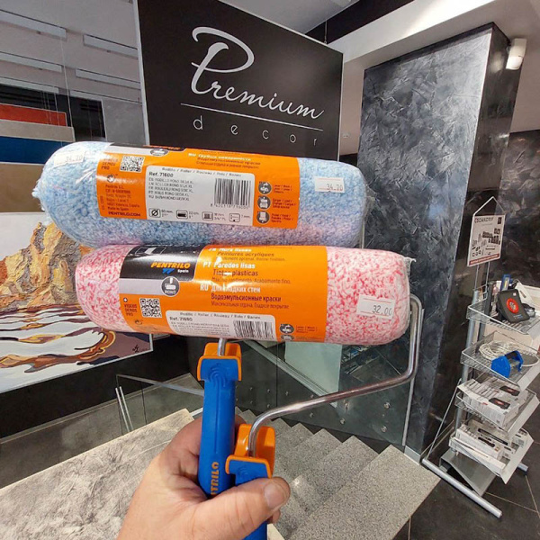 Валик с бюгелем 8мм (конус) Pentrilo Premium 22 см Ø60мм микрофибра шелк XL 18мм арт. 71600