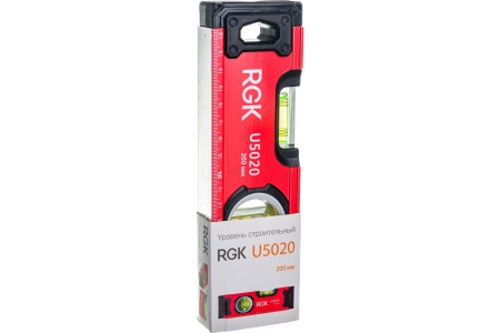 Уровень пузырьковый 200мм, 2 глазка, U5020 RGK, 4610011873775