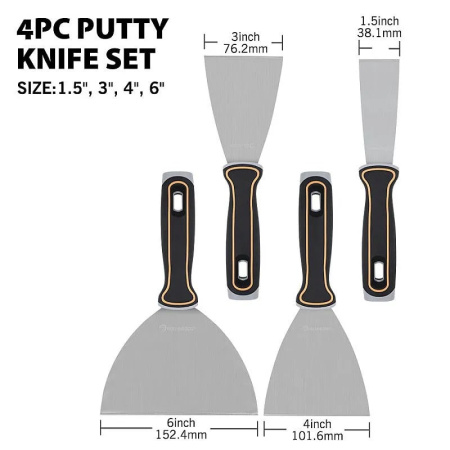 Набор шпателей Rollingdog Greyhound 1/3/4/6" (25/75/100/150мм), серия Elite, арт.50360