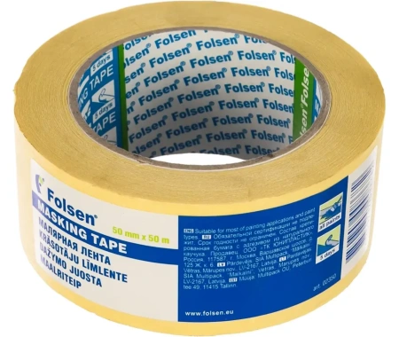 Малярная лента FOLSEN MASKING TAPE (желтая 5 д.) 50мм х 50м арт. 02350