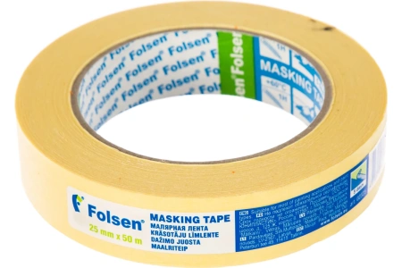 Малярная лента FOLSEN MASKING TAPE (желтая 5 д.) 25мм х 50м арт. 02325