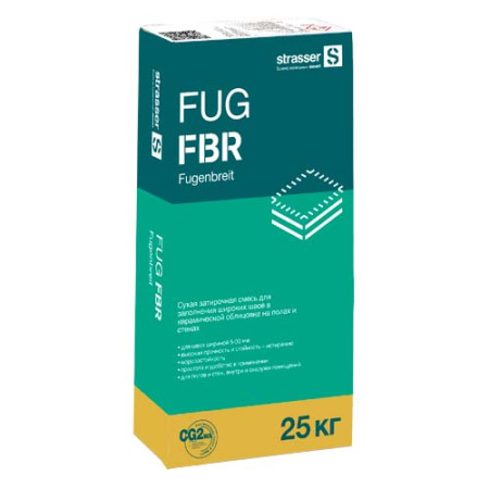FUG FBR белый, Затирка для широких швов плитки, strasser, 25 кг арт.72057