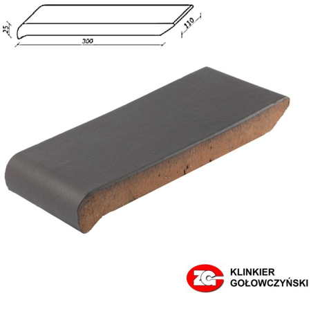 Подоконник клинкерный ZG-Clinker ОК30 графит 300x110x25 мм