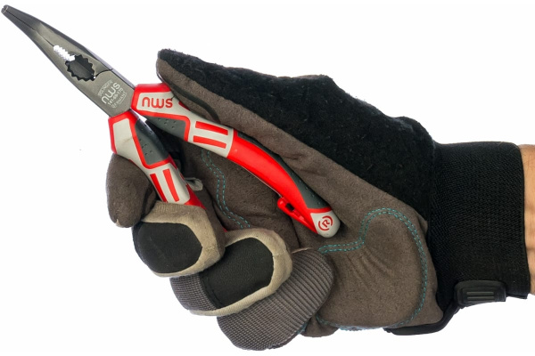 Длинногубцы загнутые 45° 170мм покрытие TitanFinish рукоятки SoftGripp 3K NWS 141-69-170