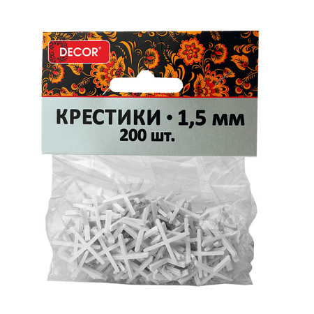 Крестики для плитки 1,5мм DECOR уп.200шт., арт.338-0015