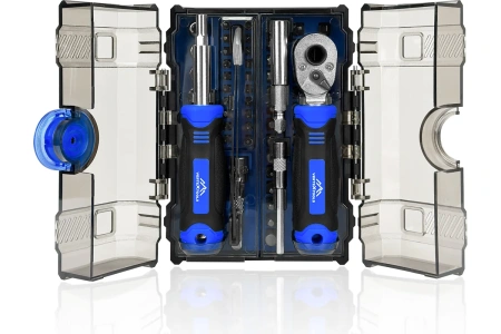 Набор бит 78 предметов, держатель, трещотка, переходник, адаптер, головки VertexTools 0033-78