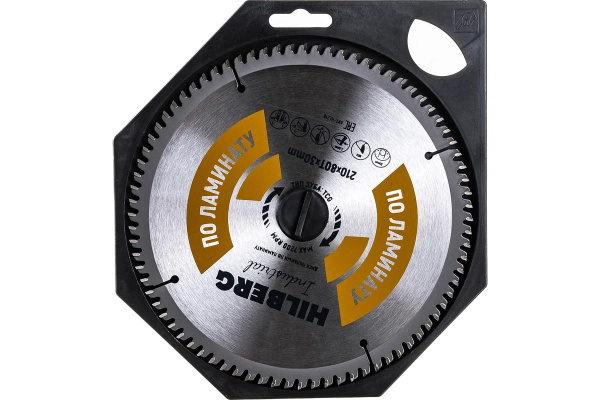 Диск пильный Hilberg Industrial Ламинат 210х30х80Т HL210 Диск пильный Hilberg Industrial Ламинат 210х30х80Т HL210