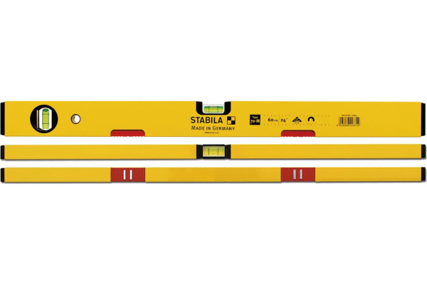 Уровень пузырьковый 1000мм, 2 глазка, тип 70M STABILA, 02876
