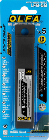 Лезвия для ножа 18 мм OLFA SPEED BLACK тефлоновые уп.10шт. арт. OL-LFB-5B