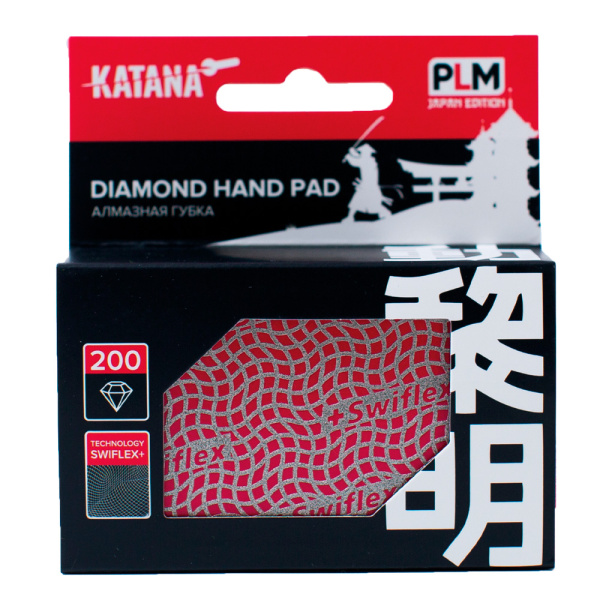 Губка алмазная шлифовальная №200 90х55мм, KATANA 1720