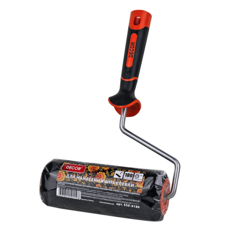 Валик для нанесения шпатлевки DECOR 180мм, D50мм, бюгель 8мм, ворс 10мм, арт.550-9180