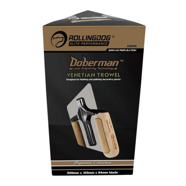 Венецианская кельма Rollingdog DOBERMAN 200х105х84мм, трапециевидная, серия Elite, арт.50490