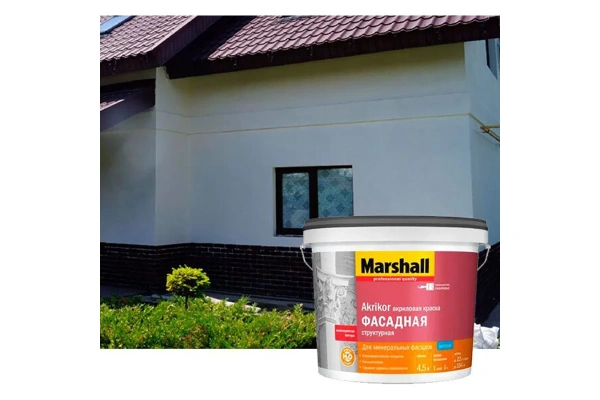 Краска Marshall AKRIKOR структурная BW 9 л