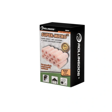 Набор валиков для каркаса Ø38 мм Rollingdog SUPER-MICRO 100мм (9") микрофибра 9,5мм (10шт) арт.00431