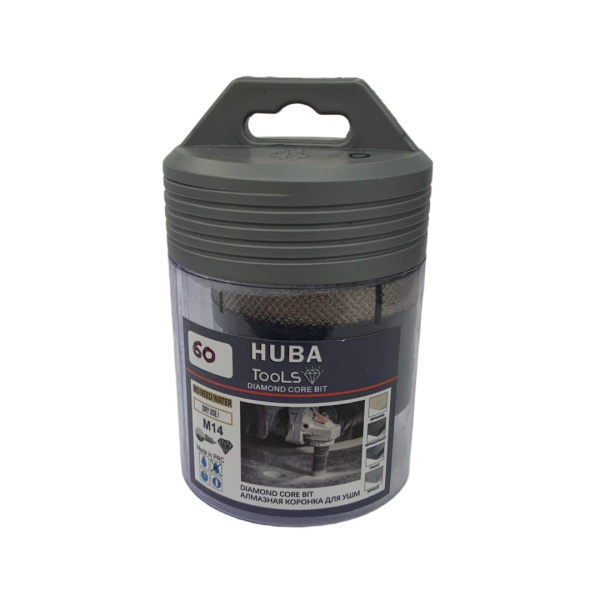 Коронка алмазная по керамограниту, чистый рез 60 мм, HUBA Tools TOP, М14 HTT60