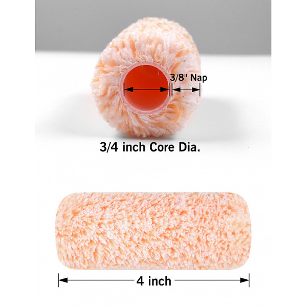 Набор валиков Rollingdog SUPER-MICRO 100мм, 2шт, ворс 9,5мм, для каркаса 18мм, микрофибра, арт.00368