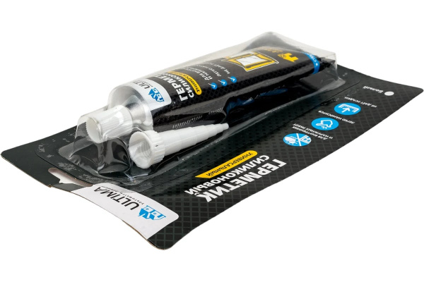 Герметик силиконовый универсальный, белый, ULTIMA, 80 мл, арт.ULAUW00180