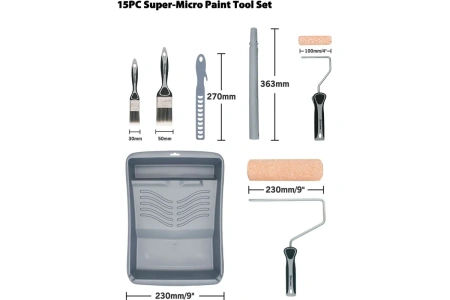 Набор малярный Rollingdog SUPER-MICRO (15 предметов) арт. 70187