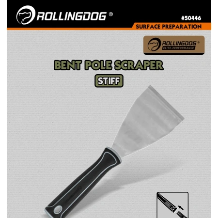 Шпатель-скребок Rollingdog 3" (75мм), изогнутый, защелка/конус, арт. 50446