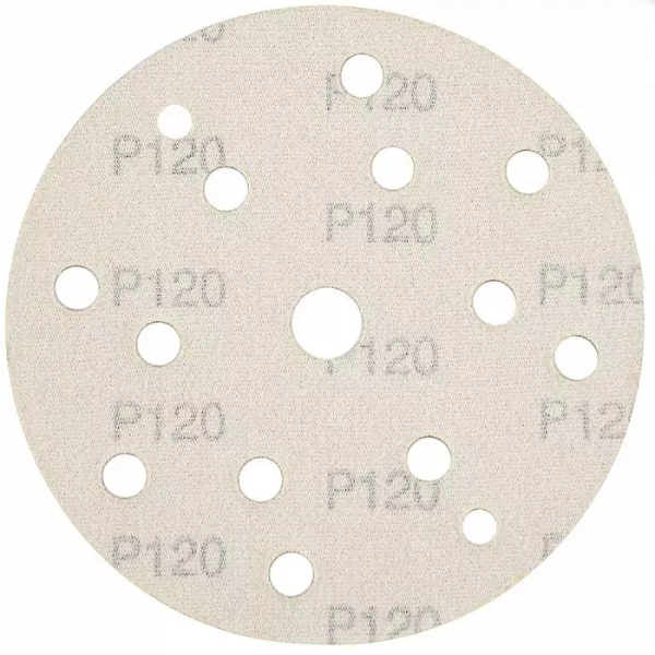 Абразивный круг P120 SCHTAER 255 Abrasive paper 150 мм 15 отверстий, уп. 10 шт, арт. 255Sc120