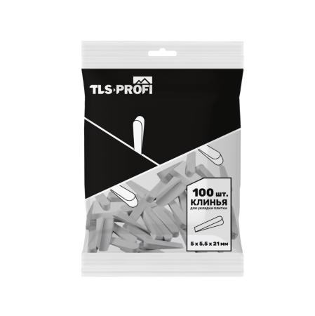 Клинья для плитки TLS-Profi 5x5,5x21 мм 100 шт. арт. TLSK212025