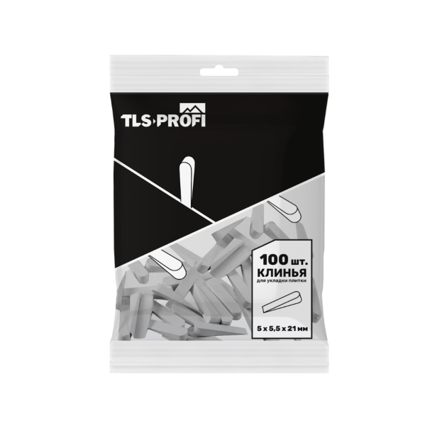 Клинья для плитки TLS-Profi 5x5,5x21 мм 100 шт. арт. TLSK212025