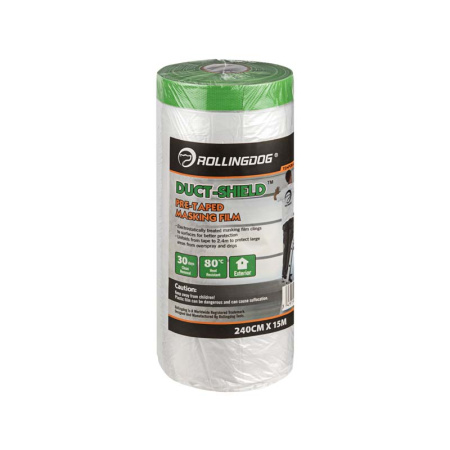 Укрывное полотно на малярной ленте Rollingdog DUCT-SHIELD 8мкм, 240см х 15м, арт.80505