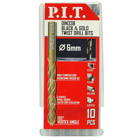 Сверло по металлу 7,0мм х 109мм P.I.T. AMED15-0007, уп.10шт.