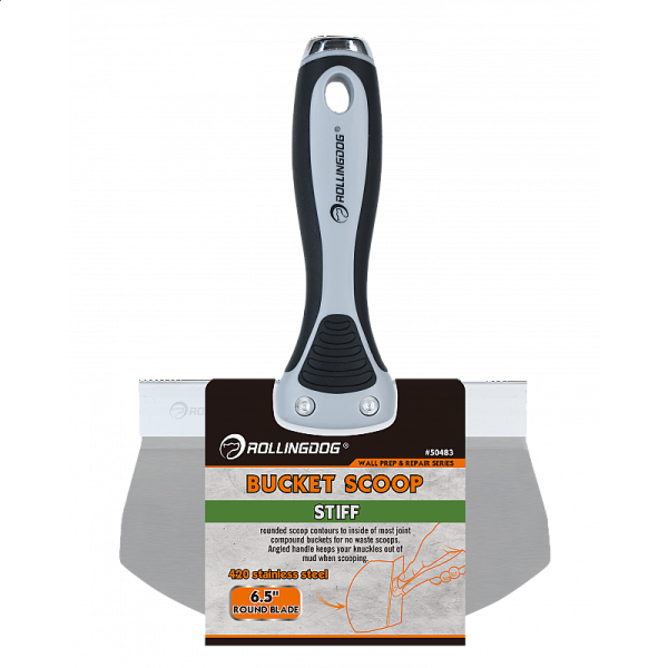 Шпатель полукруглый Rollingdog 6.5" (165мм), серия Professional, арт.50483