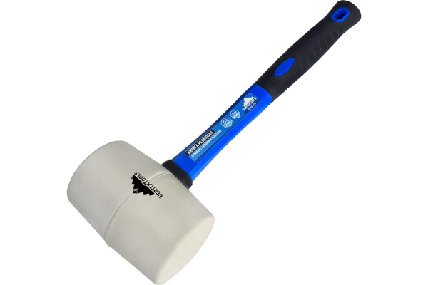 Киянка резиновая 225г белая резина, рукоятка фибергласовая обрезиненная VertexTools 10-45-225 Киянка резиновая 225г белая резина, рукоятка фибергласовая обрезиненная VertexTools 10-45-225