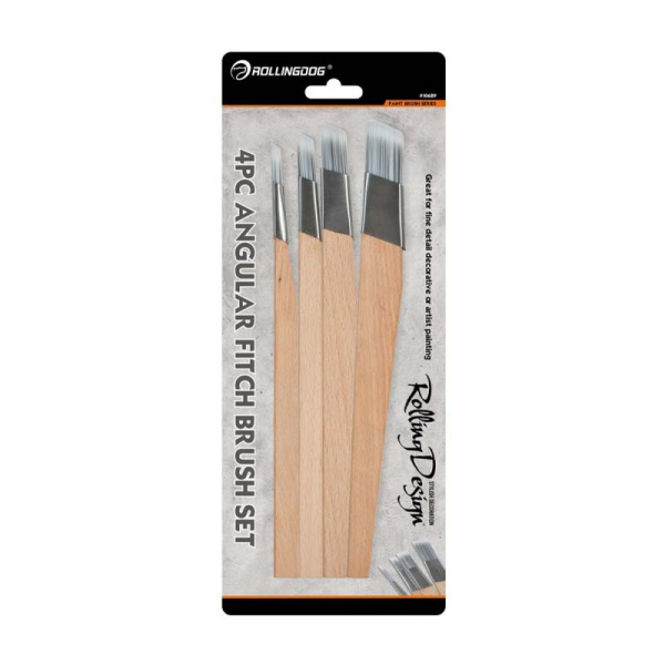 Набор филеночных кистей Design 6/12/18/25мм, синтетика, серия Professional, Rollingdog арт.10689