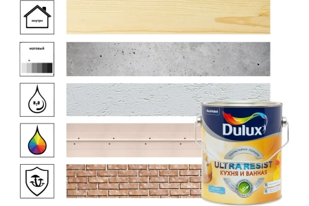 Краска Dulux Ultra Resist Кухня и ванная матовая BW 5 л