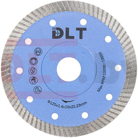 Диск отрезной алмазный DLT SUPER THIN TURBO №19 125мм/22,23мм/1,4мм, 1424 Диск отрезной алмазный DLT SUPER THIN TURBO №19 125мм/22,23мм/1,4мм, 1424